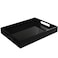 Tasybox Black Serving Tray, Acrylic Decorative Serving Trays with Handles for Kitchen Dining Room Table Ottoman Vanity Countertop 16" x 12