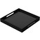NIUBEE Acrylic Serving Tray 12x12 Inches -Spill Proof- Decorative Tray Organiser for Ottoman Coffee Table Countertop with Handles - Black