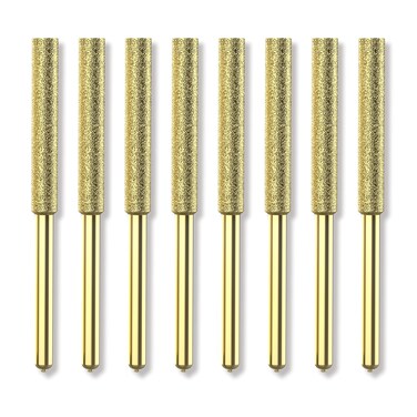 EzzDoo Bits Titanium Plated Diamond Sharpening Wheels - High Hardness 5/32 chainsaw files for Electric Chainsaw Sharpener. 8 pcs.(5/32'', 4.0mm)