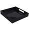 Tasybox Acrylic Serving Tray, Black Decorative Serving Trays with Handles for Kitchen Dining Room Table Ottoman Vanity Countertop 12" x 12