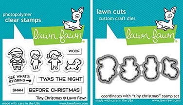 Lawn Fawn - Tiny Christmas Stamps Set and Dies Set - 2 Item Bundle