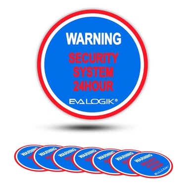 EVA LOGIK Home Warning Security System Stickers,Home Protection Warning,Round Door &amp; Window Alarm Decals, 2.8 X 2.8 Inch Vinyl Stickers-8 Pack