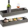 Maitys Rustic Wooden Serving Trays, 2 Pack, Gray, Rectangular, Wood, 40.8 x 13 x 4.8 cm, Suitable for Serving Snacks, Coffee, Wine, Dessert, Display Flowers and Decorations