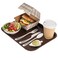 Restaurantware RW Base 10 x 14 Inch Fast Food Tray 1 Sturdy Cafeteria Lunch Tray - Lightweight No Slip Brown Plastic Serving Tray Rounded Corners For Restaurants Or Dinner Service