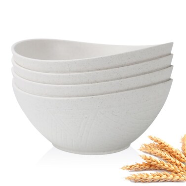 Homienly 9.6 inch Serving Bowls, Large Serving Dishes for Wedding Parties, 60 Oz for Salad, Side Dishes, Pasta, Oval Shape, Microwave &amp; Dishwasher Safe, Set of 4, White