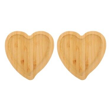 Healeved 2 PCS Heart Shaped Charcuterie Boards Wooden Charcuterie Boards Wooden Serving Plate Cheese Boards Wooden Serving Platter Wooden Serving Trays for Snack Cake Fruit