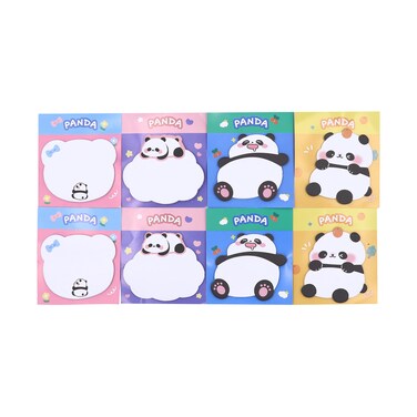 8 Pads Cute Sticky Notes Set Panda Stick Notes Memo Pads Sticky Notes Message Reminder Note for Office School Supplies