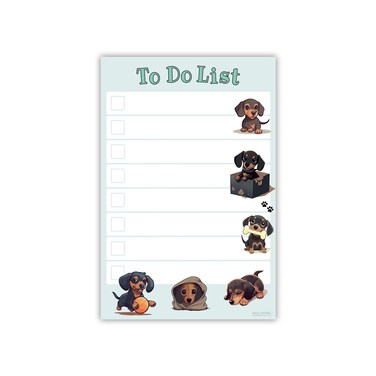 Dachshund Kawaii Sticky Notepad to Do List   Weiner Dog Lover Gifts for Women   Office School Supply Sticky Notes 4"x6" 50 Pages