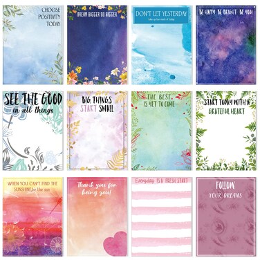 12 Pieces Appreciation Sticky Notes 3 x 4 Inch Fun Motivational Inspirational Positive Modern Cute Encouragement to Do List Notepad for Shopping List Study Planner 30 Sheets Each(Boho Style)