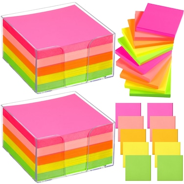 Resurhang 1000 Pieces 3.4 Inch x 3.4 Inch Memo Cube Office Memo Pads with Cube Non Sticky Note Mini Memo Paper Pads Paper Reminders Classroom Office Writing Supplies (Bright Colors)