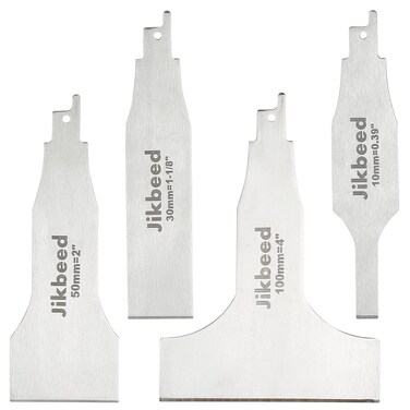 Jikbeed Sawzall Scraper Blade, Scraping Tool Attachment for Reciprocating Saws to Remove Linoleum, Glue, Vinyl Flooring, self-Adhesive Tiles, glued Carpet pad, Multi-Pack