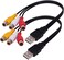 Luventg USB to 3RCA Cable, USB A 2.0 Male to 3 RCA Female Video Audio Capture Card AV Composite Adapter Cord Cable for PC,MAC,AV, HDD and DVR (2-Pack)