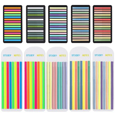 Potanro Sticky Tabs 2300 Pcs Translucent Sticky Tabs 10 Sheets Highlighter Book Tape Long Highlighting Sticky Tabs for Annotating Books, Aesthetic Office Suppliesbook for Annotating Books