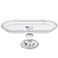 Luxshiny Footed Fruit Serving Tray European Style Dessert Snack Display Plate Oval Crystal Glass Appetizer Tray Decorative Food Dishes for Dried Fruits Nuts Table Centerpiece