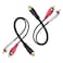 VCELINK RCA Splitter 1 Female to 2 Male (8 Inch), Stereo Audio Y Cable, Gold Plated Dual RCA Male Adapter for Car Audio, Subwoofer, TV, CD Player, Home Theater and so on, 2 Pack