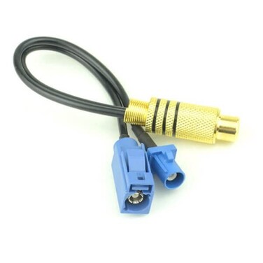 keisnoaja Fakra Cable 2 in 1 Fakra C Female and Male to RCA Female 15cm RG174 Fakra to RCA Camera Cable for GPS Antenna, Car Stereo and Antenna Adapter