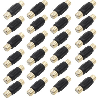 AIMHDUTY RCA Female to RCA Female Coupler Adapter 24-Pack Gold Plated for Phono, Speaker, RCA Cable, Amplifier