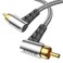 VANAUX 90-Degree Subwoofer Cable 6FT,90 Degree RCA to 90 Degree RCA Cable, (Gold-Plated Connectors, Aluminum Alloy Shell, Braided Jacket) Ideal for Tight Spaces, Home Theater, Sound Systems