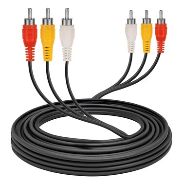 Mozeat Lens RCA Video Cable RCA Composite Cable, 3rca Cable, Camcorder Av Cable Gold Plated, Audio Video Cable 6.56 Ft RCA 3-Male to 3-Male, Audio Video Cable for Tv, Camcorder, VCR, DVD, Tablet