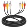 Mozeat Lens RCA Video Cable RCA Composite Cable, 3rca Cable, Camcorder Av Cable Gold Plated, Audio Video Cable 6.56 Ft RCA 3-Male to 3-Male, Audio Video Cable for Tv, Camcorder, VCR, DVD, Tablet