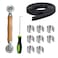 Accfore Screen Repair Kit,Screen Roller Tool,Window Screen Door Repair Kit,1 Steel Roller with Bear+8pcs Screen Clips+1 Screen Spline (32 ft)+Removal Hook for Replacing &amp; Installing Door Window Mesh