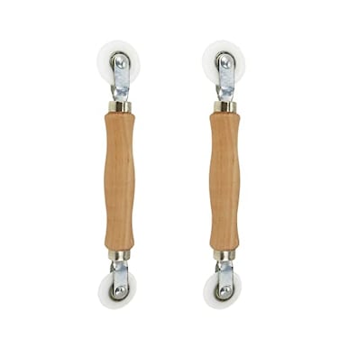 Crapyt Double Headed Screen Replacement Roller Repair Tool with Nylon Bearing Wheels Ergonomics Handle in Beech Wood Household Hardware 2 PCS