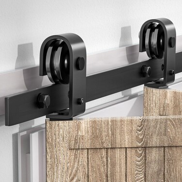 5FT/60 Inch Bifold Sliding Barn Door Hardware Kit -Black Bifold Barn Door HardwareTrack, Top Mount Rollers, for 2 Doors, Provides Comfortable, Quiet Quiet Living &atilde;&euro;Door Panel Not Included&atilde;&euro;&lsquo;