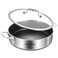 DELARLO Tri-Ply Stainless Steel 7QT Saute Pan 12 Inch Deep Frying Pan with lid Nonstick, Induction Compatible Chef Cooking Pan