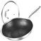 DELARLO Wok Pan With Lid 13 Inch, Oven Safe Up to 600&acirc;&bdquo;&permil;,Saute Pan With Lid,Woks &amp; Stir-Fry Pans Nonstick,Tri-Ply Stainless Steel Wok, 5.5QT Non Stick Wok, Nonstick Deep Frying Pan, Wok Induction