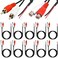 DKARDU Dual RCA Male to Bare Wire &amp; Dual RCA Female to Bare Wire, Speaker Wire Open End Pigtail Audio Video RCA Cable for Amplifier Receiver Speakers (10 Pack)