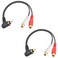 Duttek 90 Degree RCA Y Splitter Cable 8In/20cm, Right Angled RCA Splitter 1 Male to 2 Female Stereo Audio Subwoofer Cable Gold-Plated Plug for RCA Subwoofer Digital, Audio DVD, TVs etc (2 Pack)