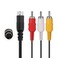 AV Cable for Genesis 2 3, Standard AV Cable RCA Connection Cord Compatible with Sega Genesis 2 &amp; 3, 1.8M/6FT Composite 3 RCA Gold-Plated TV Display 32x 9 Pin Plug