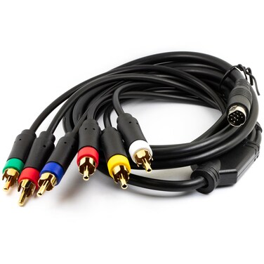 jujinglobal 6FT RGBS AV Cable RGB Sync Audio Video RCA Cord for Sega Saturn SS (10pins Plug)