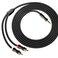 FAWETTY 3.5mm to 2RCA Cable,Headphone Male to Male Jack Adapter Nylon Braided 1/8 to RCA Audio Y Cord, Gold-Plated Plugs, for Smartphones, MP3, Tablets, HDTV, Speaker,6.6ft/2M,Black