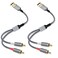 USB to 2 RCA Audio Cable 3 FT 2 Pack, USB 2.0 Male to 2 RCA Male Stereo Aux Cord Jack Compatible with USB A Laptop, Linux,Windows, Desktops and More Device for Amplifiers, Home Theater, Speaker