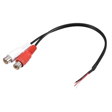MECCANIXITY RCA Female Plug Jack Connector Adapter to Bare Wire Open End Audio Video RCA Cable for Amplifier Speaker Wire Pack of 4