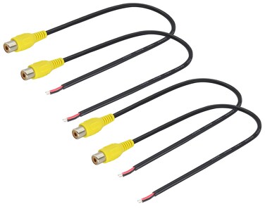 HCFeng RCA Female to Speaker Cable,RCA Female to Bare Audio Cable RCA Female Plug Jack Adapter Connector to 2pin Bare Cable Open End Audio Cable for Amplifier Audio Receiver Speakers [0.3m/4pack]