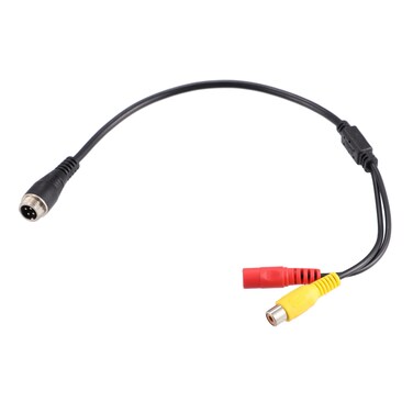 X AUTOHAUX 1pcs Auto Camera Adapter 4 Pin to RCA Adapter M12 4-Pin Male to RCA AV DC Female Connector Wire Monitor Video Cable Adapter