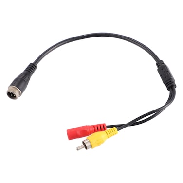 X AUTOHAUX 1pcs Camera Adapter 4 Pin to RCA Adapter 4-Pin Male to RCA AV Male DC Female Connector Wire Monitor Video Cable for Car