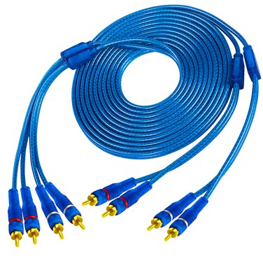 MEIRIYFA 4 Channel RCA Car Audio Interconnect Cable, 4 RCA Male to RCA Male Stereo Audio Cable Shielded Twisted Pair Cable OFC Cord High-End for Car, Marine, Motorcycle (16.4FT)