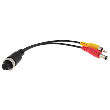 4 Pin Female to RCA Male Adapter DGZZI 20cm/7.87" M12 4 Pin Female Aviation Head to RCA Male and DC Male Connector Cable for Car Camera