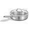 Inqibee 3 Quarts Tri-Ply Stainless Steel Saut&Atilde;&copy; Pan with Lid,10 inch Induction Deep Frying Pan, Large Skillet,Jumbo Cooker, Dishwasher and Oven Safe,Detachable Handle.