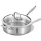 Inqibee 7 Quarts Tri-Ply Stainless Steel Saut&Atilde;&copy; Pan with Lid,12 Inch Induction Deep Frying Pan, Large Skillet,Jumbo Cooker, Dishwasher and Oven Safe,Detachable Handle.