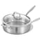 Inqibee 7 Quarts Tri-Ply Stainless Steel Saut&Atilde;&copy; Pan with Lid,12 Inch Induction Deep Frying Pan, Large Skillet,Jumbo Cooker, Dishwasher and Oven Safe,Detachable Handle.