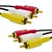 RCA Cable, AV Cable Gold Plated, Yellow/White/red connectors 3 Male to 3 Male-4.6 Feet/1PCS