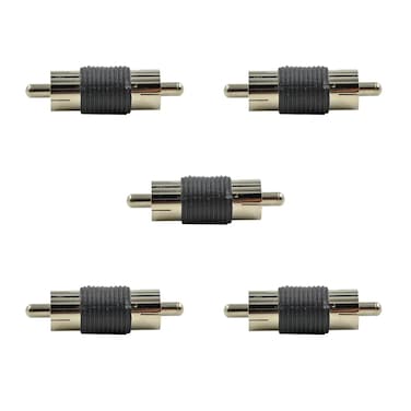 TAODAN 5PCS RCA Adapter RCA Male to Male Coupler Audio Video RCA Connectors for Audio, Video, S/PDIF, Subwoofer, Phono, Composite, Component