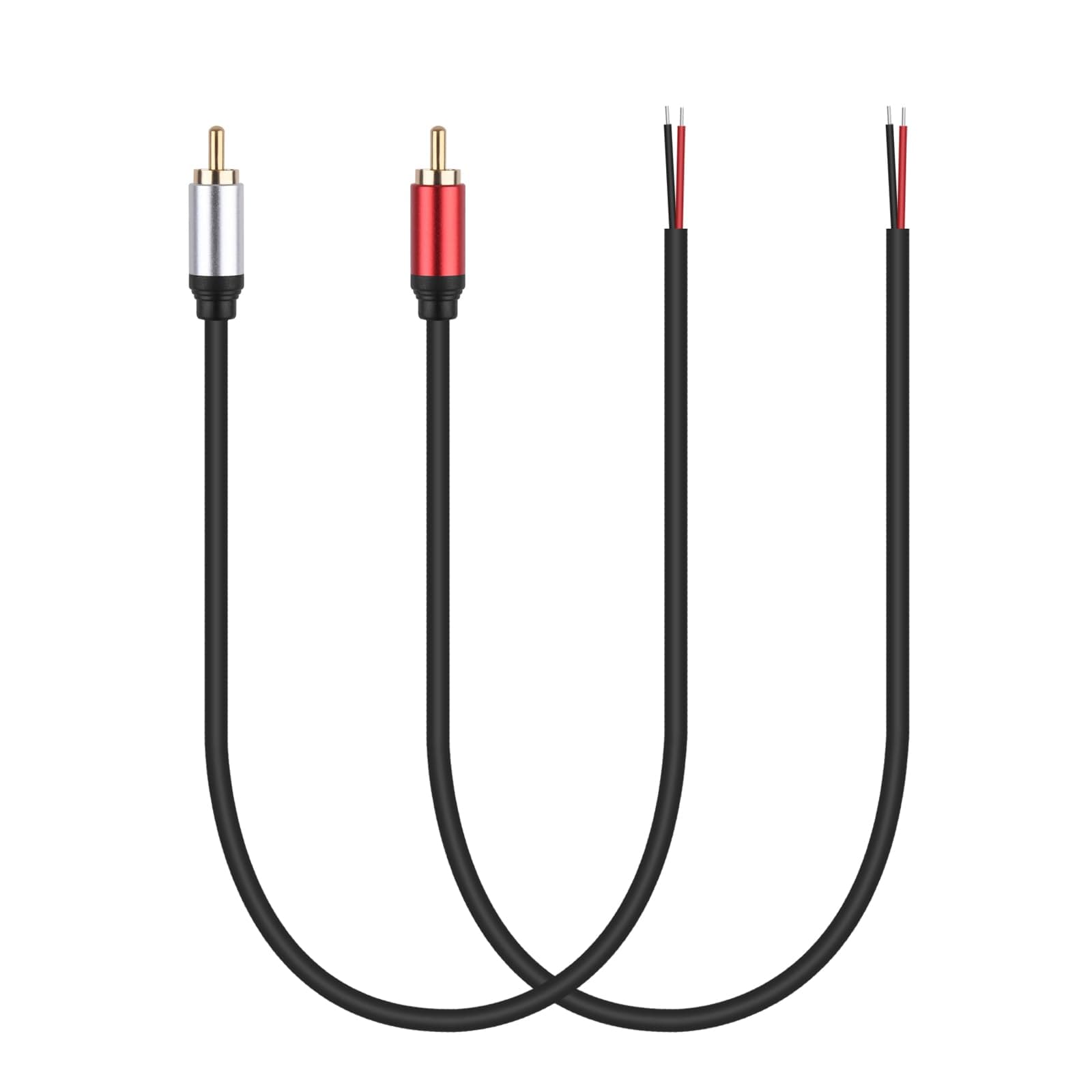 sovunis Sovunis Speaker Wire Rca Audio Both Male Plug Jack Connector Adapter To Bare Wire Open E rca