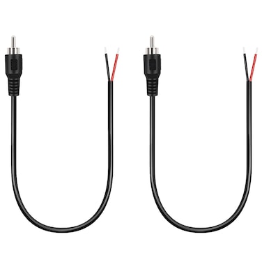 Bolvek 2 Pack RCA Male to Speaker Wire, RCA Male Plug Adapter Connector to Bare Wire Open End Audio Cable for Amplifier Audio Video Receiver Speakers