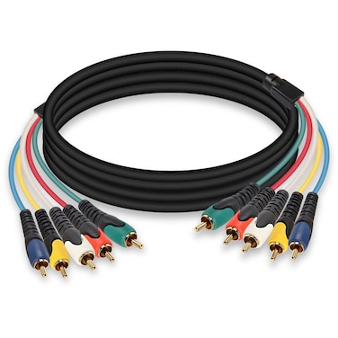 MEIRIYFA 5-RCA Male RGB Component Audio Video Cable,5-RCA Male to 5RCA Male Gold Plated Cable for DVD,TV/HDTV, VCR's, CD Players VCR, Camcorder, Projector&iuml;&frac14;&circ;1.5M&iuml;&frac14;&permil;