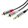 JAPUDA RCA to 3.5mm Aux Cable, Headphone Male to Male Jack Adapter Nylon Braided 1/8 to RCA Audio Y Splitter Gold-Plated for Smartphones, MP3, Tablets, Speakers, Echo Dot, Home Theater, HDTV, 6.6FT/2M